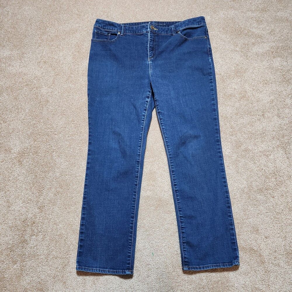 Chico's Jeans Women 3 US 16 Dark Wash High Rise The So Slimming Slim Straight